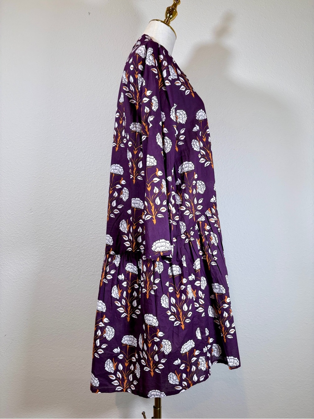 Ro's Garden Deauville Plum Floral Button-Down Dress Size Large - Picture 2 of 11